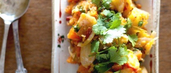 Остро-пряный картофель с морковью