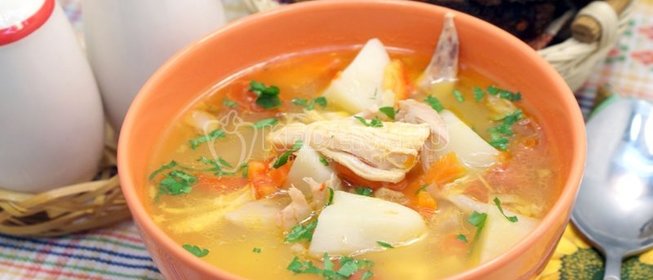 Куриный суп в казане