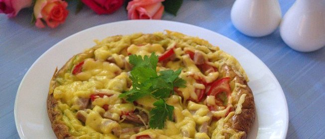 Кабачковая пицца с беконом