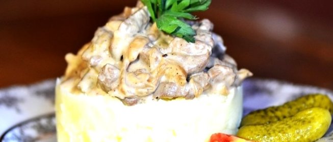 Говядина с белыми грибами