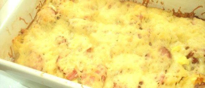 Запеканка с сосисками