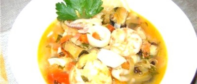 Суп из морского коктейля