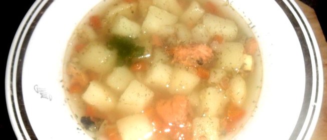 Быстрый рыбный суп с неркой