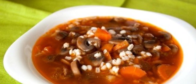 Грибной суп с перловкой
