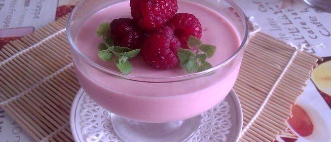 Малиново-сметанное желе