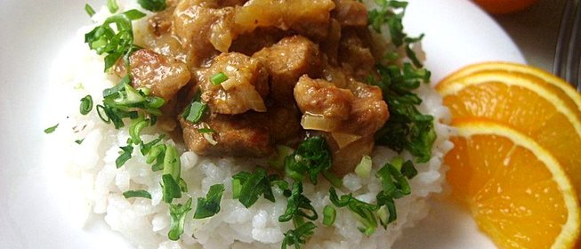 Мясо с апельсиновым соком