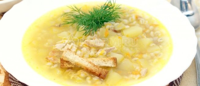 Куриный суп с перловкой