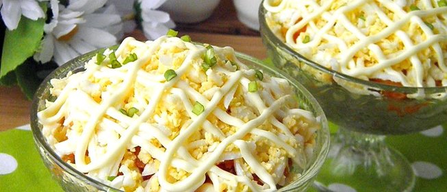 Салат с куриной печенью