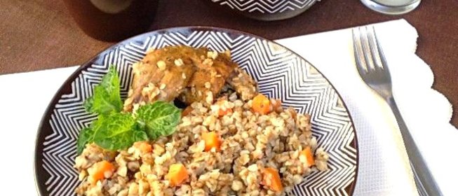 Каша гречневая с мясом утки