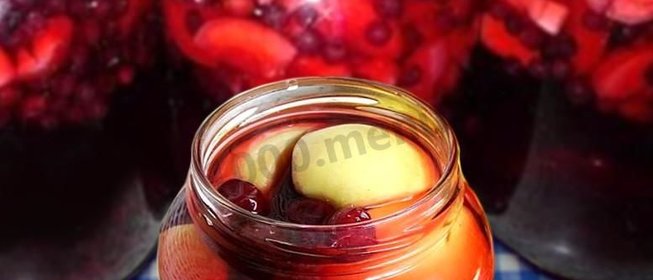 Компот из вишни и яблок