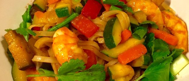 Рисовая лапша с креветками