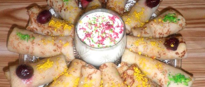 Блинчики с творожной начинкой и с изюмом