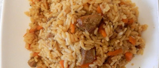 Вкусный плов со свининой