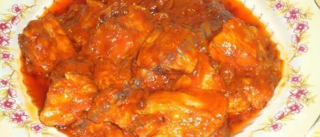 Свинина в винном соусе с гарниром