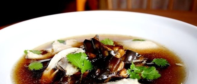 Куриный суп с баклажанами