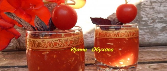 Томатный сок с сыром и чесноком