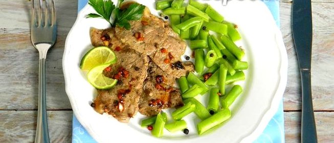 Говядина с лимонным соусом