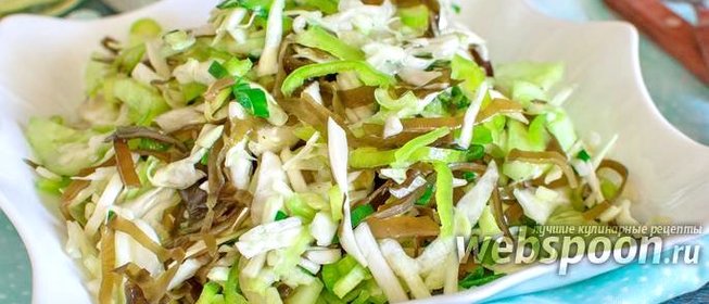 Салат с морской капустой и огурцами
