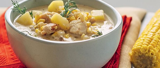 Рыбный суп с кукурузой