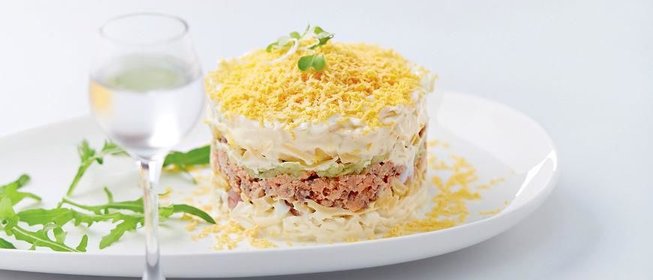 Оригинальный салат Мимоза
