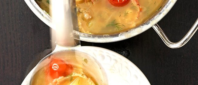 Уха с пшенной кашей