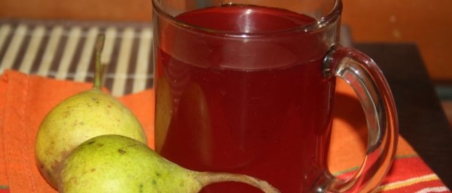 Яблочно-грушевый компот с ежевикой