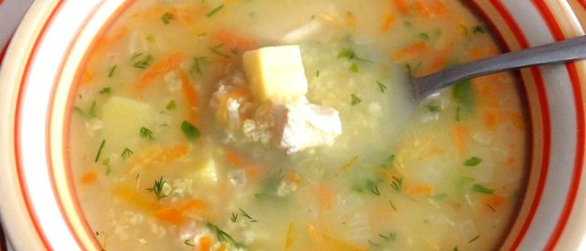 Куриный суп с пшеном