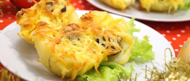 Картофель с грибами в духовке