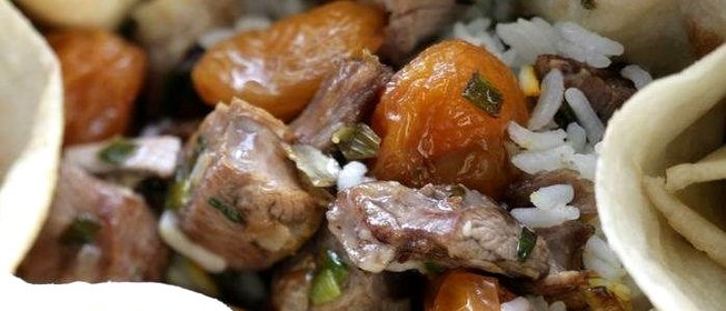 Азербайджанский плов в жаренном лаваше с зеленью