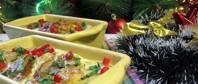 Картофельная запеканка с грушей