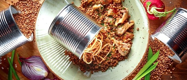 Гречневая каша с вешенками и белыми грибами от ресторана «Тарантино»