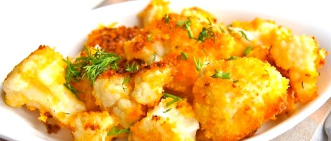 Цветная капуста, жареная в сухарях