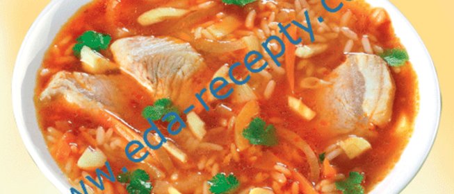 Куриный суп-харчо с ткемали