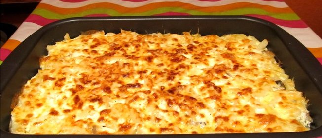 Запеканка из кабачков с грибами