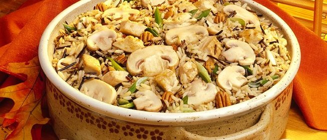 Постный плов с грибами