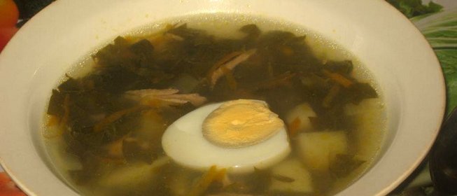 Куриный суп с щавелем