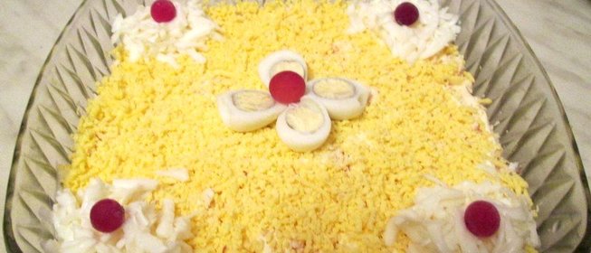 Салат мимоза с сыром