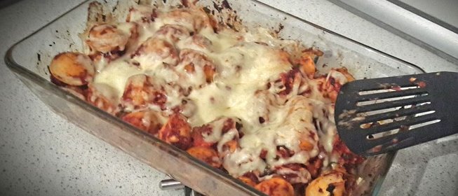 Пельменная запеканка