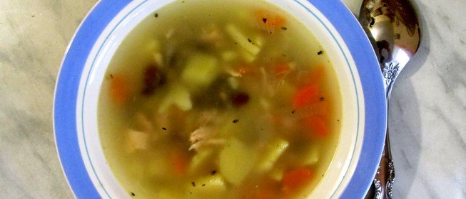 Куриный суп с фасолью