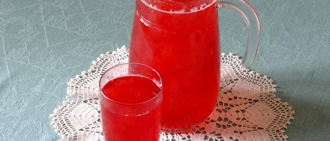 Компот из малины и яблок