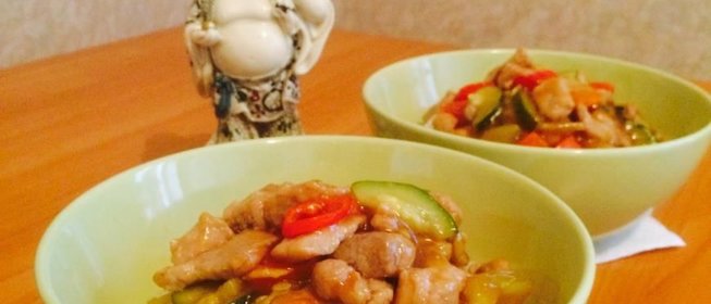 Свинина с овощами в кисло-сладком соусе