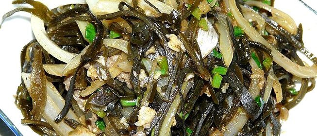 Жареная морская капуста