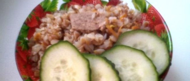 Гречка с жареным мясом