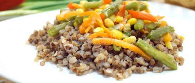 Гречка с овощами и фасолью