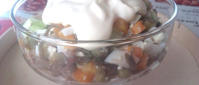 Необычный салат из морской капусты