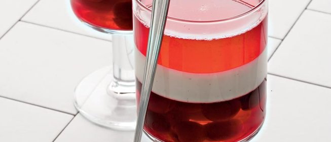 Черешнево-сливочное желе