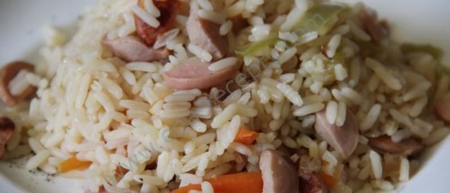 Плов с сосисками