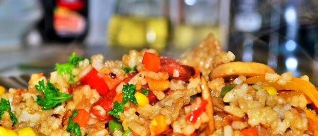 Постный плов с овощами