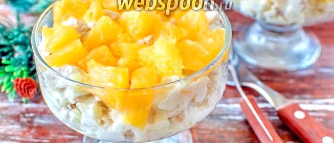 Салат с курицей и апельсином