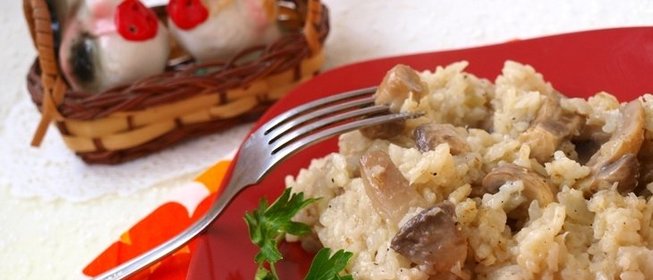 Шила-плов с шампиньонами